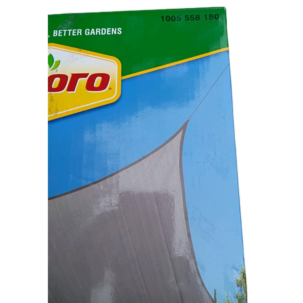 Vigoro 12 ft x 12 ft Grey Square Shade Sail Canopy Fabric Used Great Shape 002