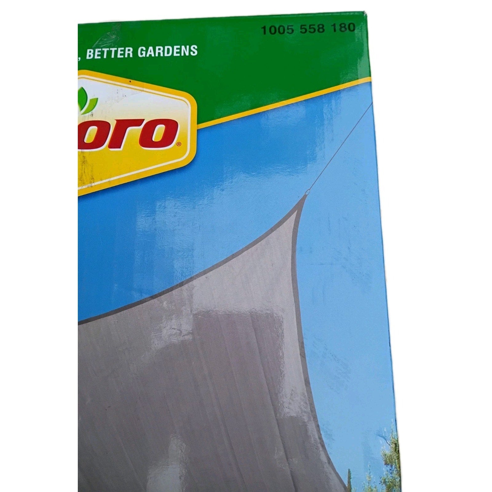 Vigoro 12 ft x 12 ft Grey Square Shade Sail Canopy Fabric Used Great Shape 002