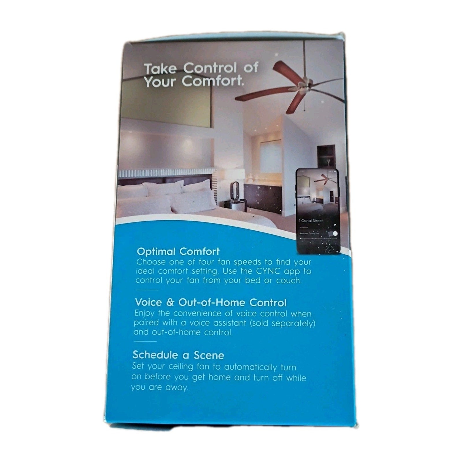 GE Cync Smart Ceiling Fan Switch Wi-Fi White 4-Speed Control CSWFSBLBWF1/ST-1P
