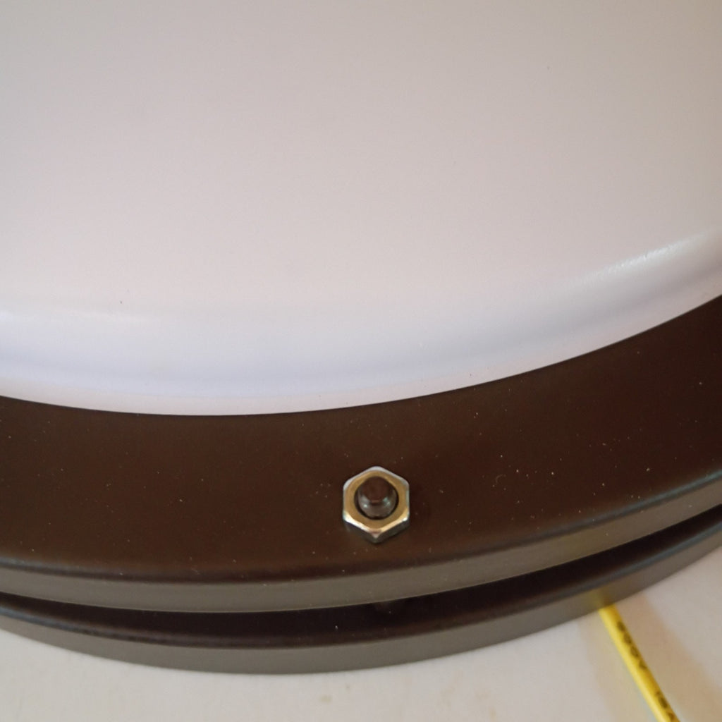 Project Source 11 In Led Round Bronze Finish White Globe