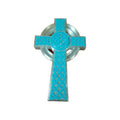 Irish Celtic Cross Blue Clear Religious Symbol Christian Spiritual Art Decor