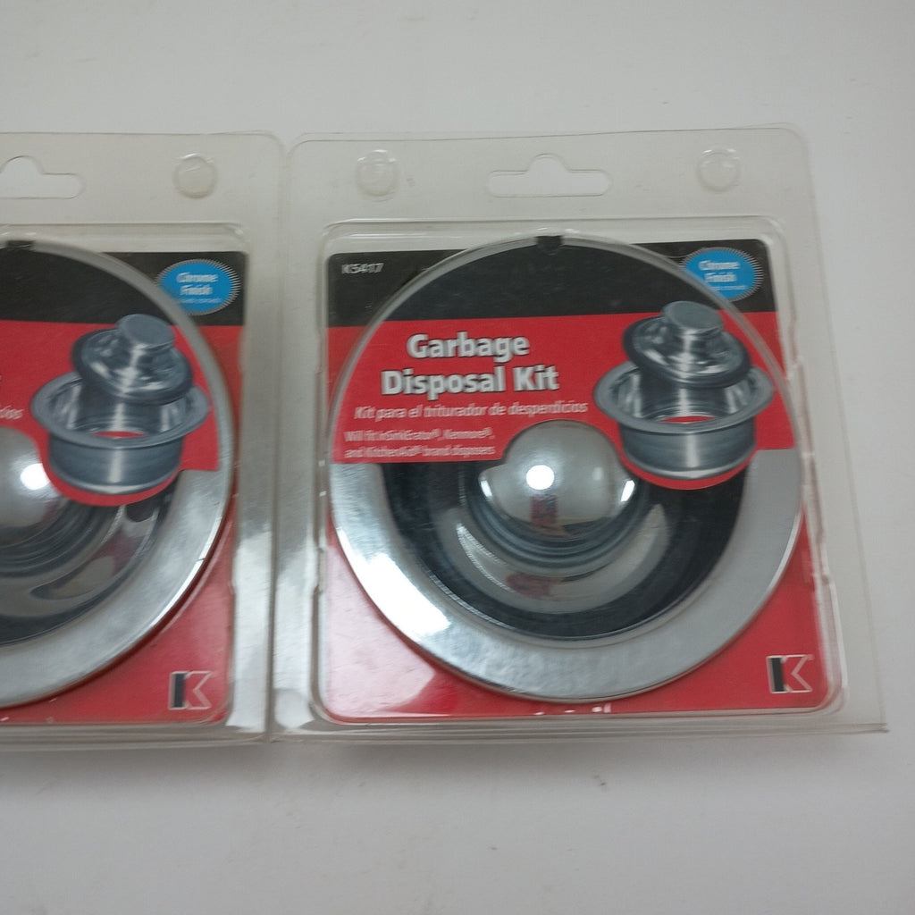 Two (2) Keeney K5417 Stainless Steel Garbage Disposal Flange and Stopper, Chrome