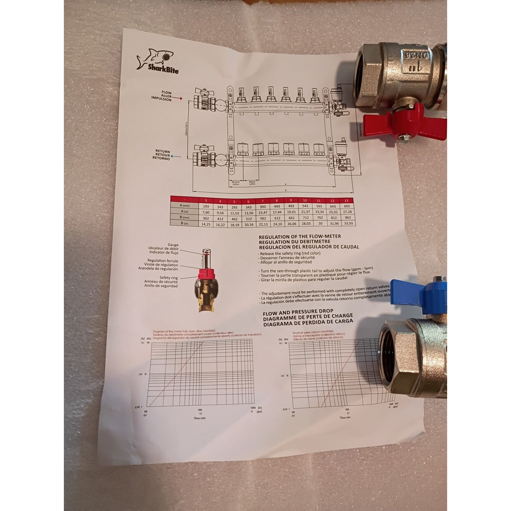 SharkBite Brass 1-in Threading x 1/2-in Push-to-connect Radiant Heating Manifold