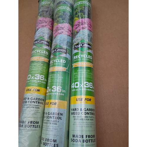 3 Packs Sta-green Recycled Weed Barrier 40 X 36 120 Square Ft