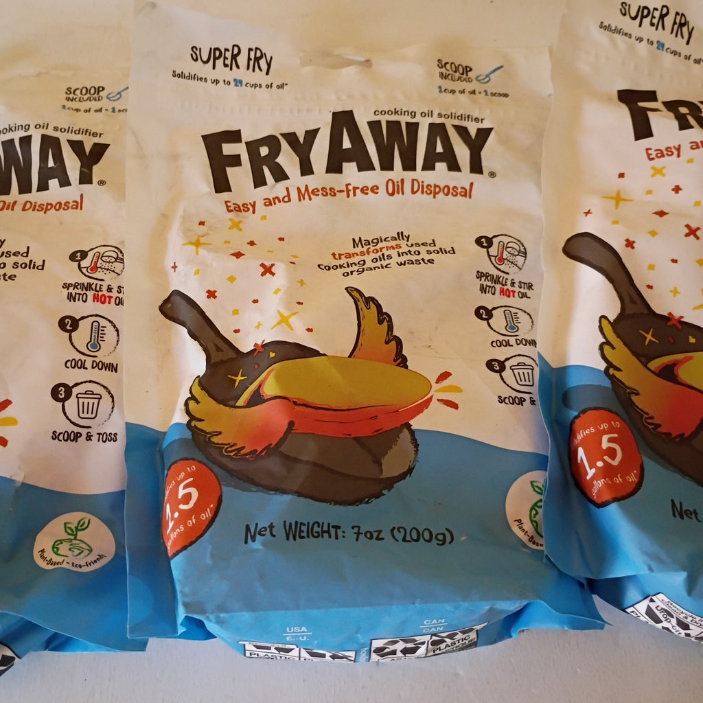3 Cooking Oil Solidifier Super Fry 7 oz (200 g)-FRYAWAY Plant-Based Eco Friendly