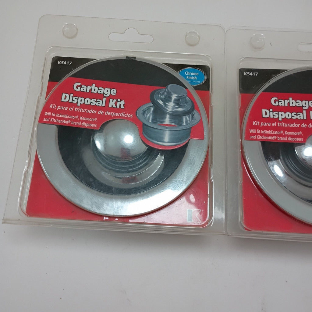 Two (2) Keeney K5417 Stainless Steel Garbage Disposal Flange and Stopper, Chrome