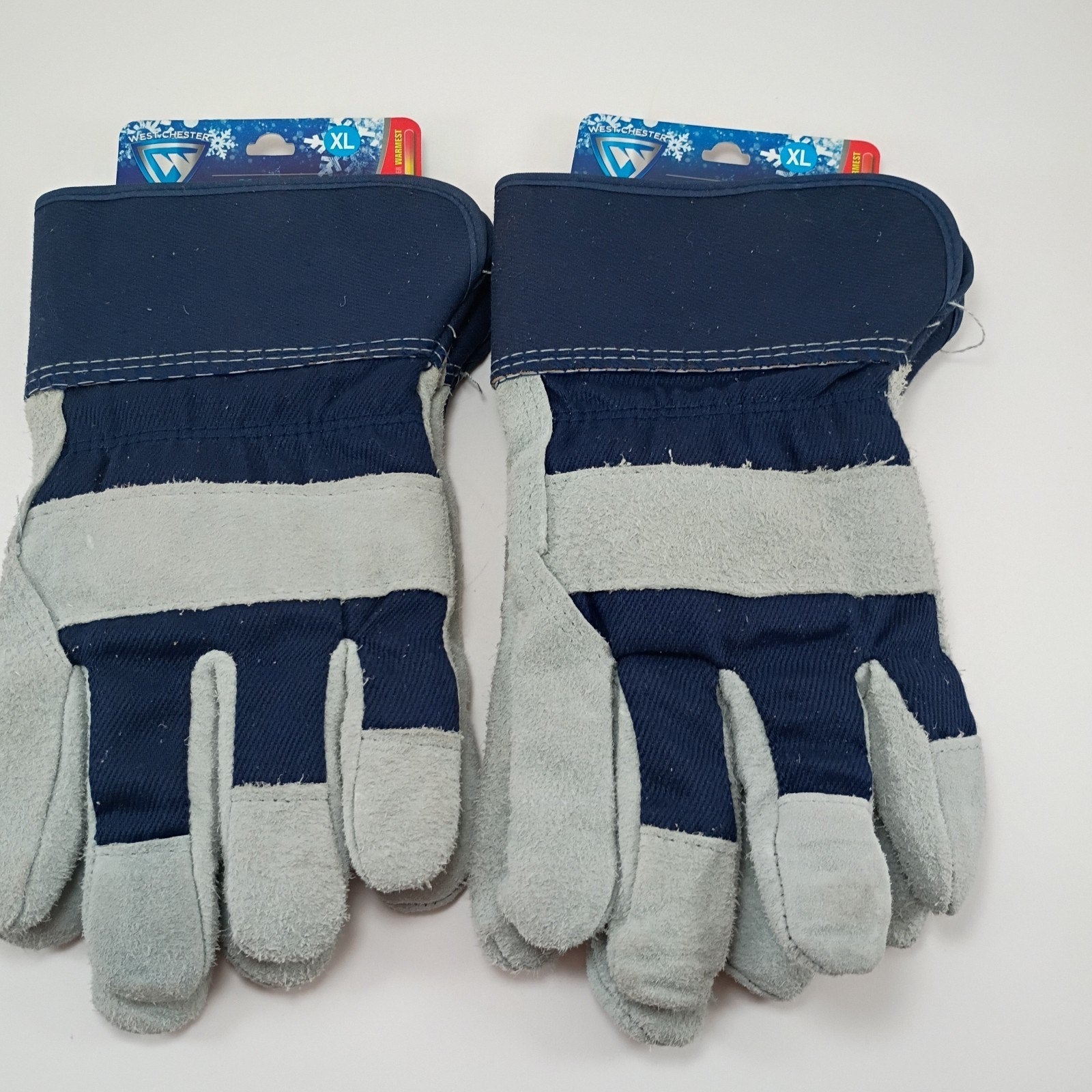 2 Pair XL West Chester Cowhide Leather Gloves Grey Blue New