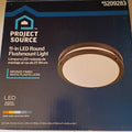 Project Source 11 In Led Round Bronze Finish White Globe