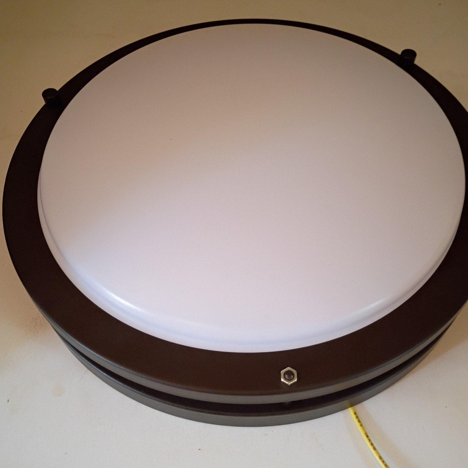 Project Source 11 In Led Round Bronze Finish White Globe