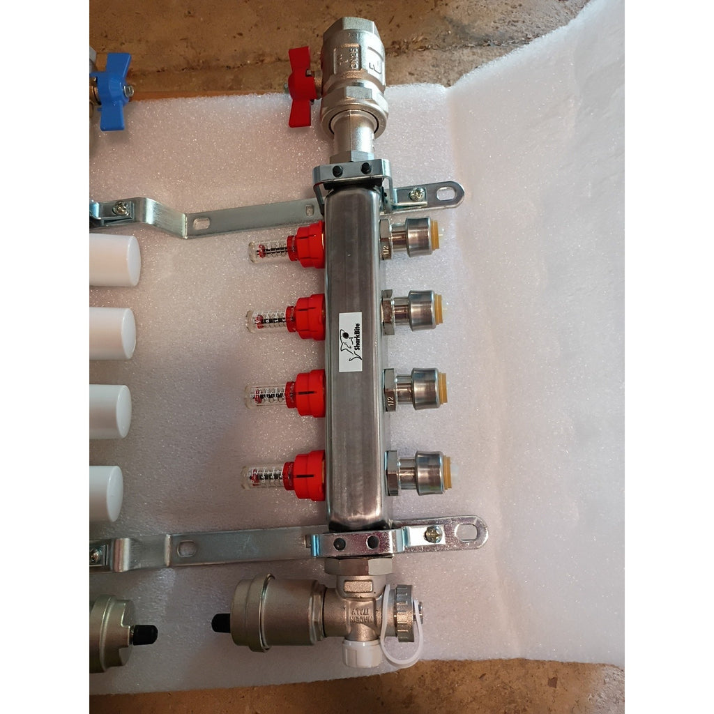 SharkBite Brass 1-in Threading x 1/2-in Push-to-connect Radiant Heating Manifold