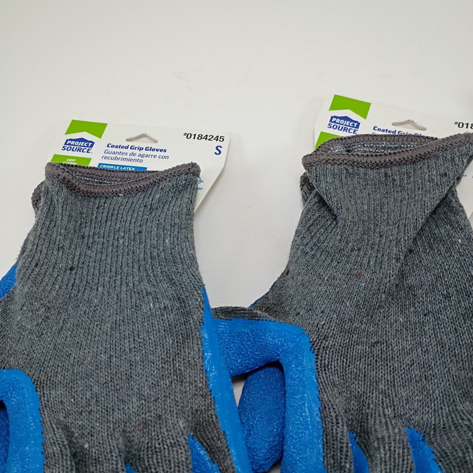 3 Pairs Project Source Coated Grip Gloves Small 0184245 New Blue And Grey