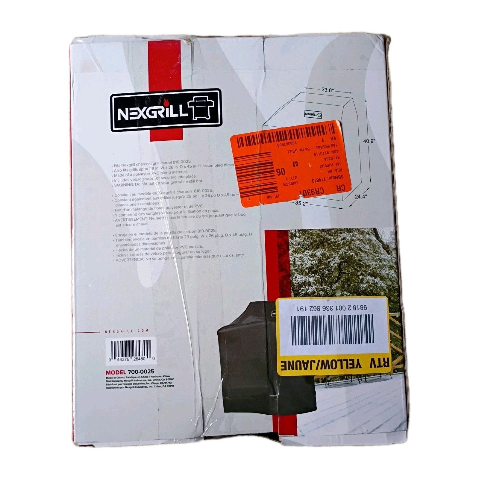Nexgrill 29" Charcoal Grill Cover 7000025 Polyester Weather Resistant Large New