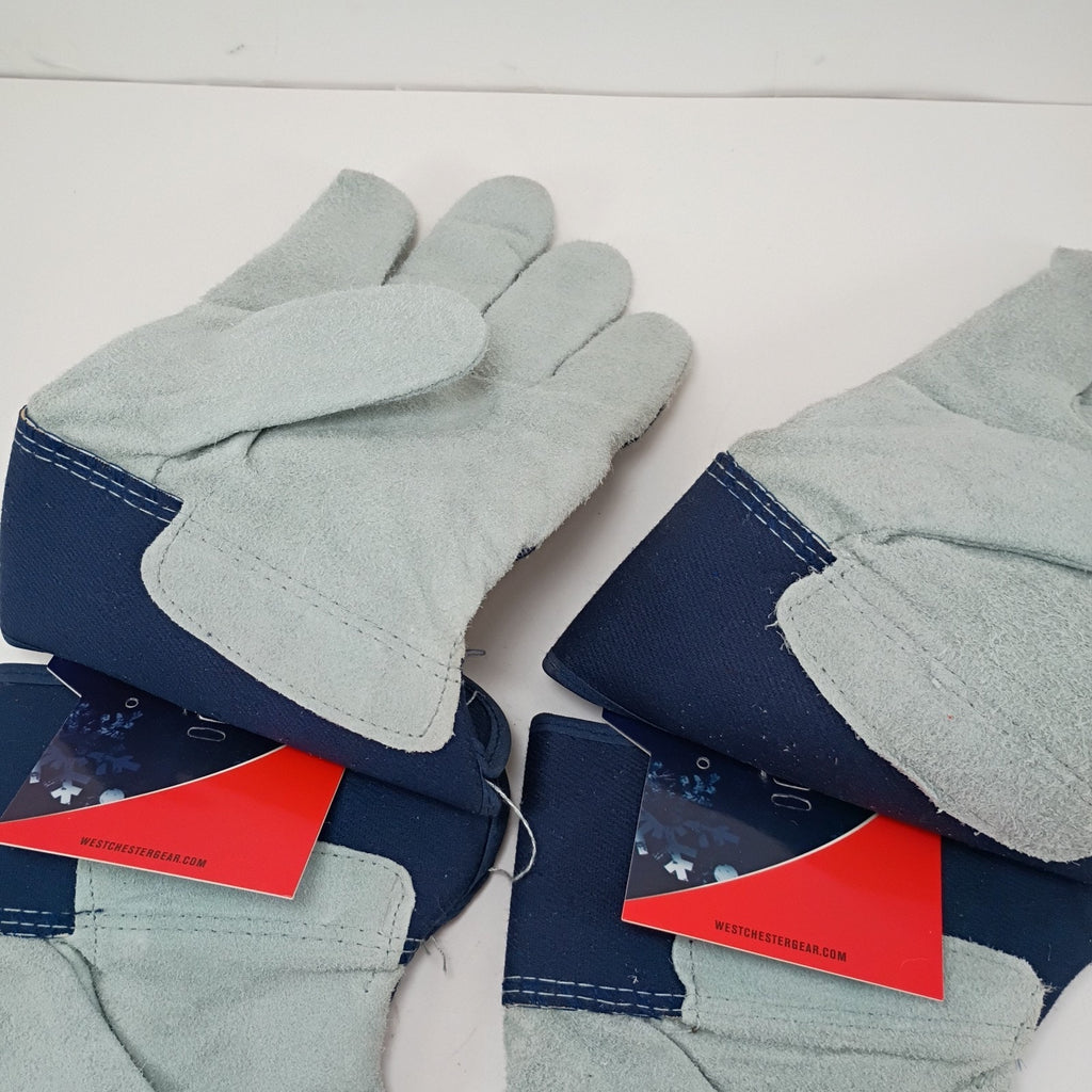 2 Pair XL West Chester Cowhide Leather Gloves Grey Blue New