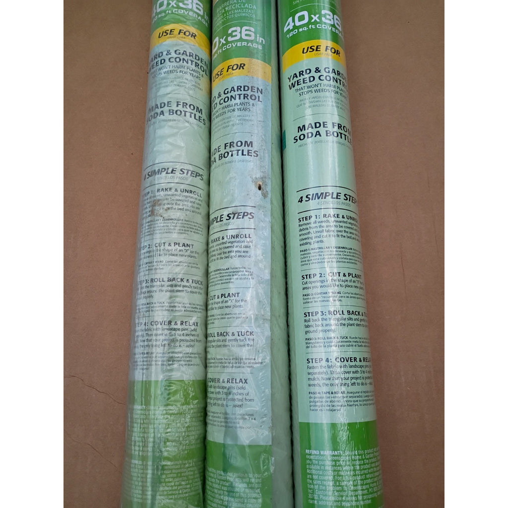 3 Packs Sta-green Recycled Weed Barrier 40 X 36 120 Square Ft