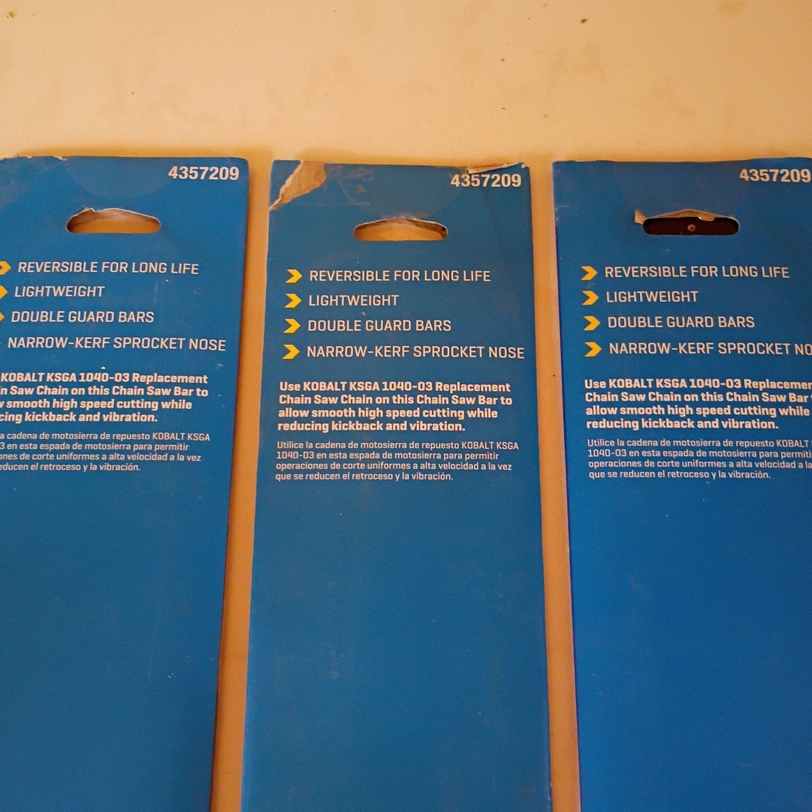 Kobalt 14" Replacement Chainsaw Bar 40V Max Pack of 3, Model 4357209 NEW