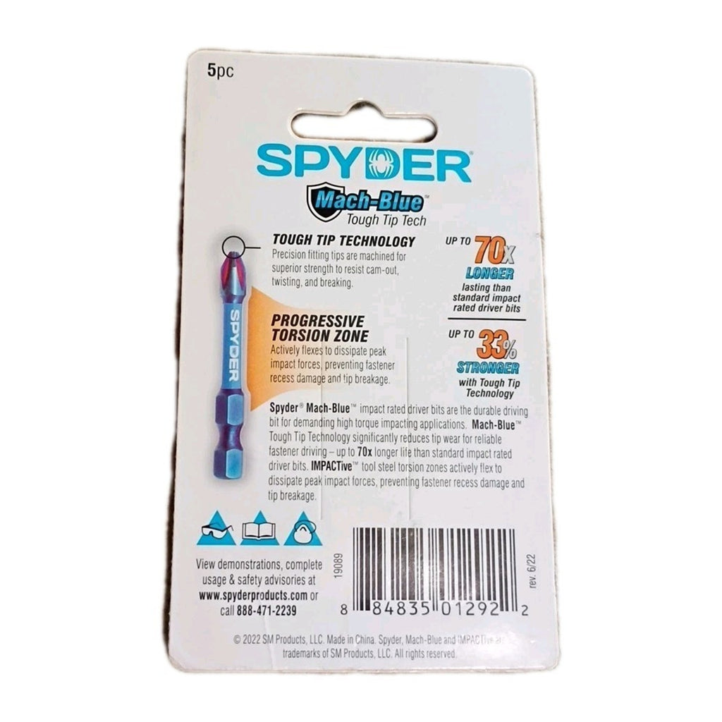 Spyder 19089 SPY 5-Piece 1/4-in x 2-in T25 Torx Driver Bit Set Impact Power