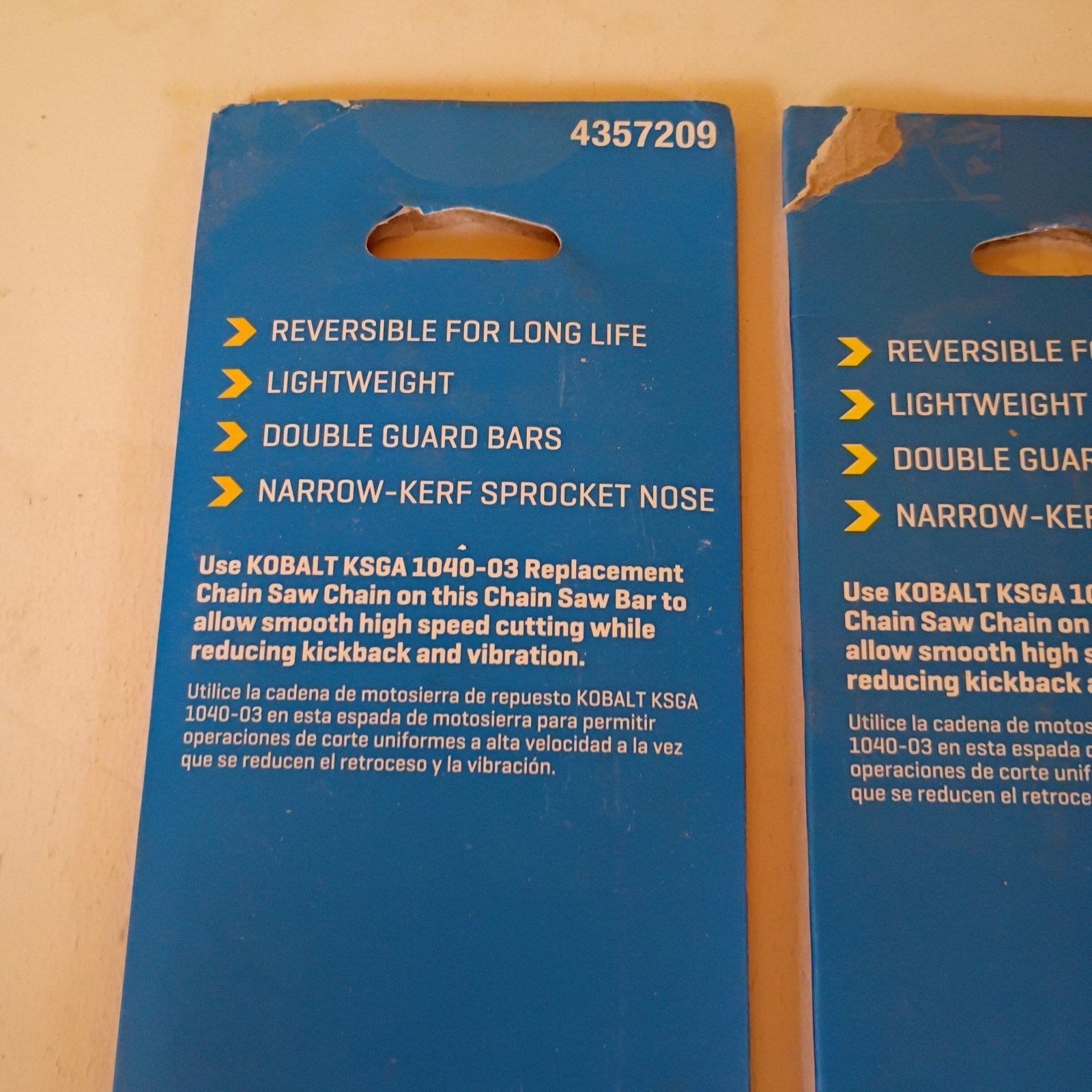 Kobalt 14" Replacement Chainsaw Bar 40V Max Pack of 3, Model 4357209 NEW