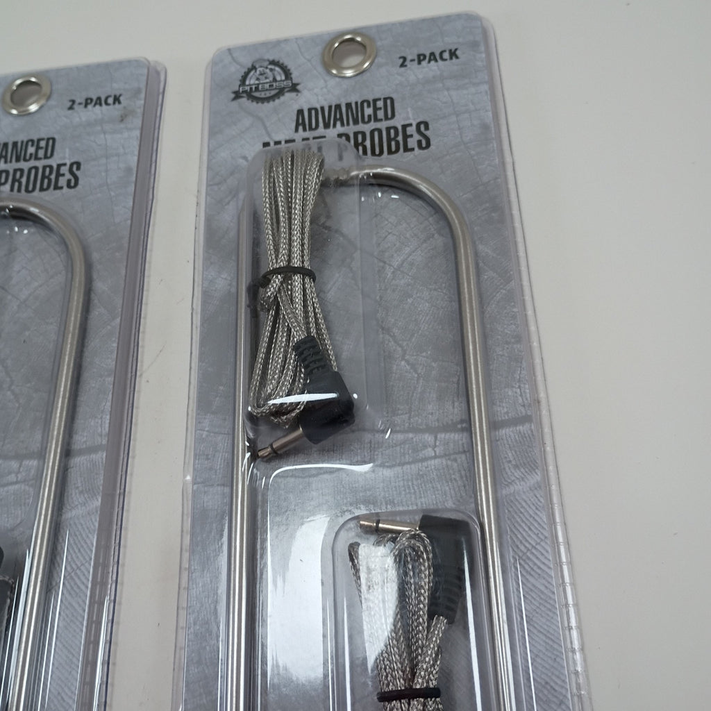 2 Pit Boss Smoker 2 Pack Advanced Meat Temperature Probes Woven Wire 67297 NEW