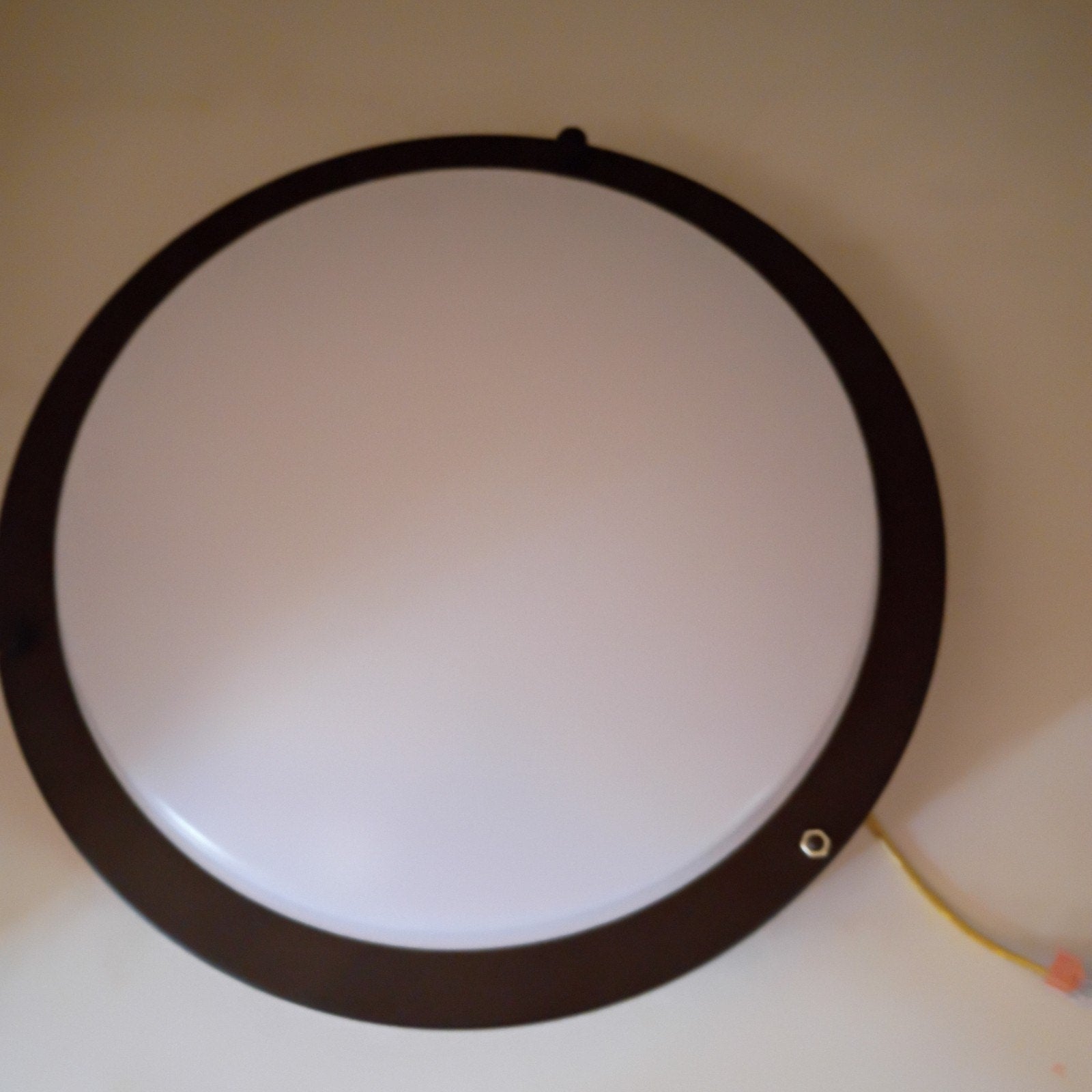 Project Source 11 In Led Round Bronze Finish White Globe
