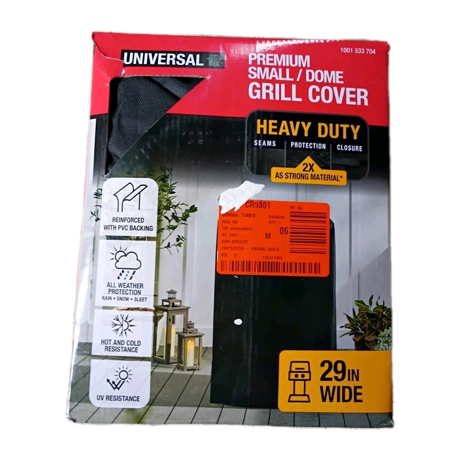 Universal Premium Small/Dome Heavy Duty Grill Cover 29 inch wide