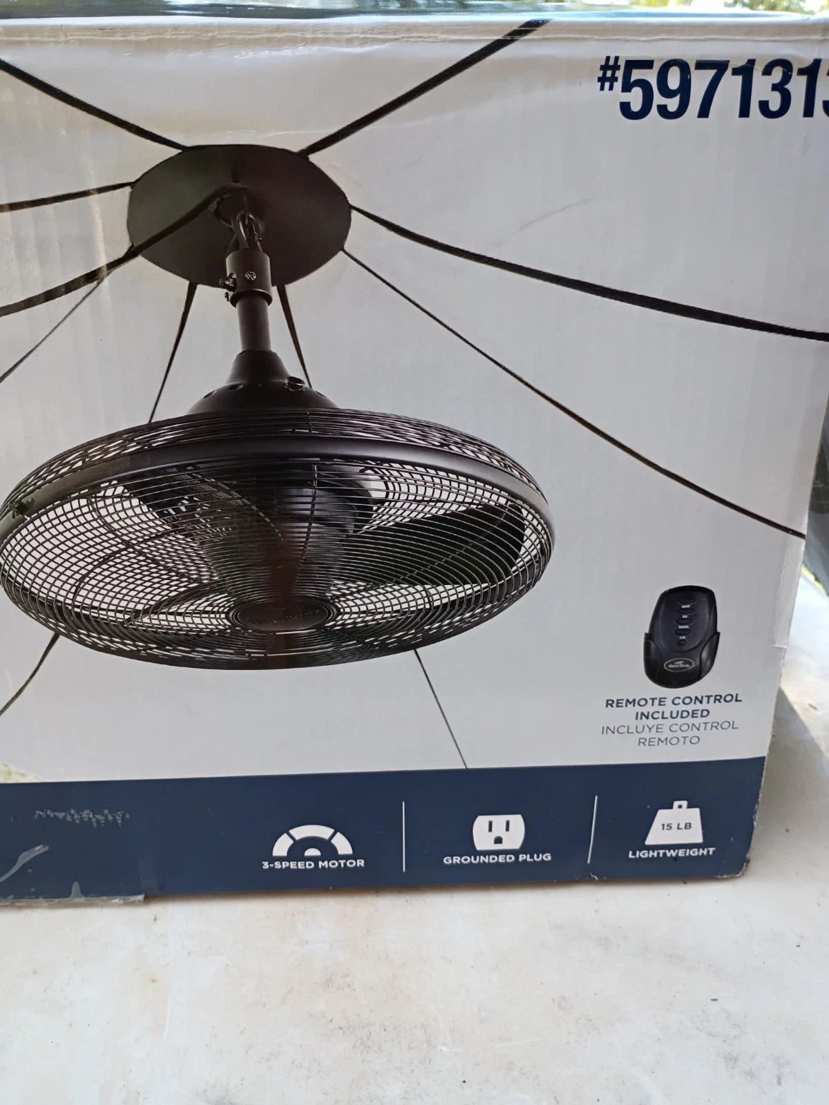 Harbor Breeze Valdosta 20-in BLACK Indoor/Outdoor Cage Ceiling Fan (3-Blade)