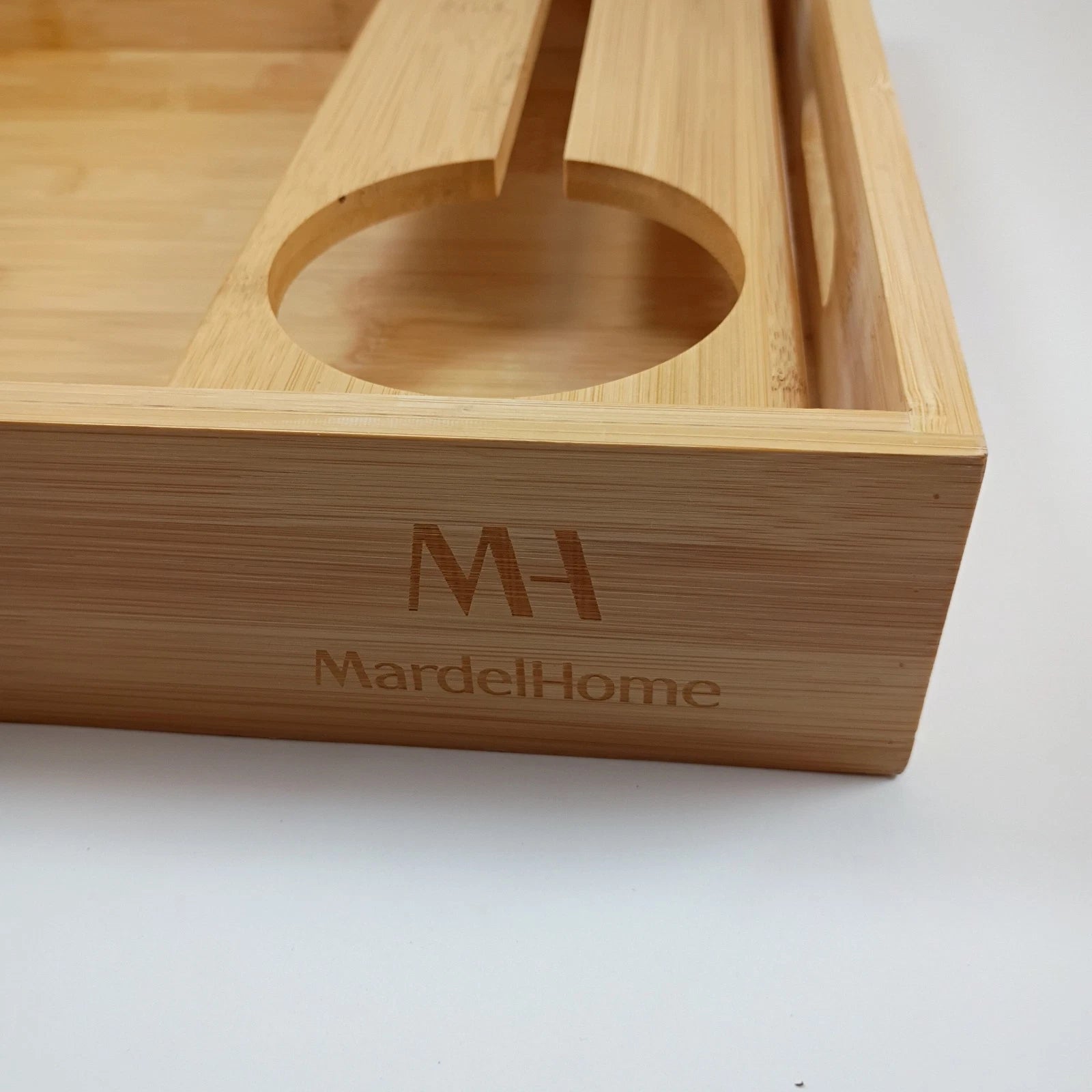 Mardelhome Bamboo Serving Tray 12 x 16 Rectangular Bed Breakfast Food Platter
