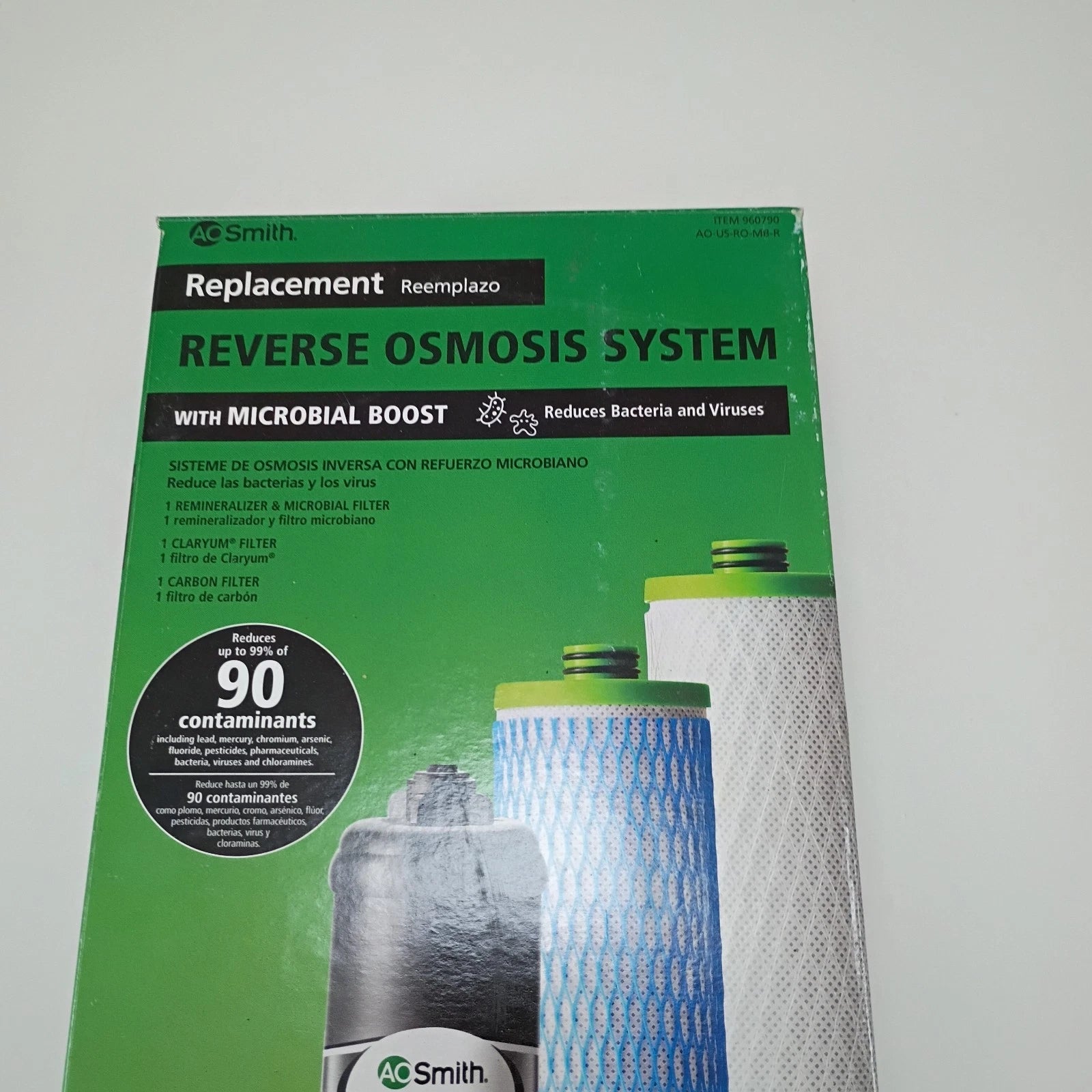 AO Smith AOUSROMBR Reverse Osmosis Water Filter Replacement Kit G1 4-Stage New
