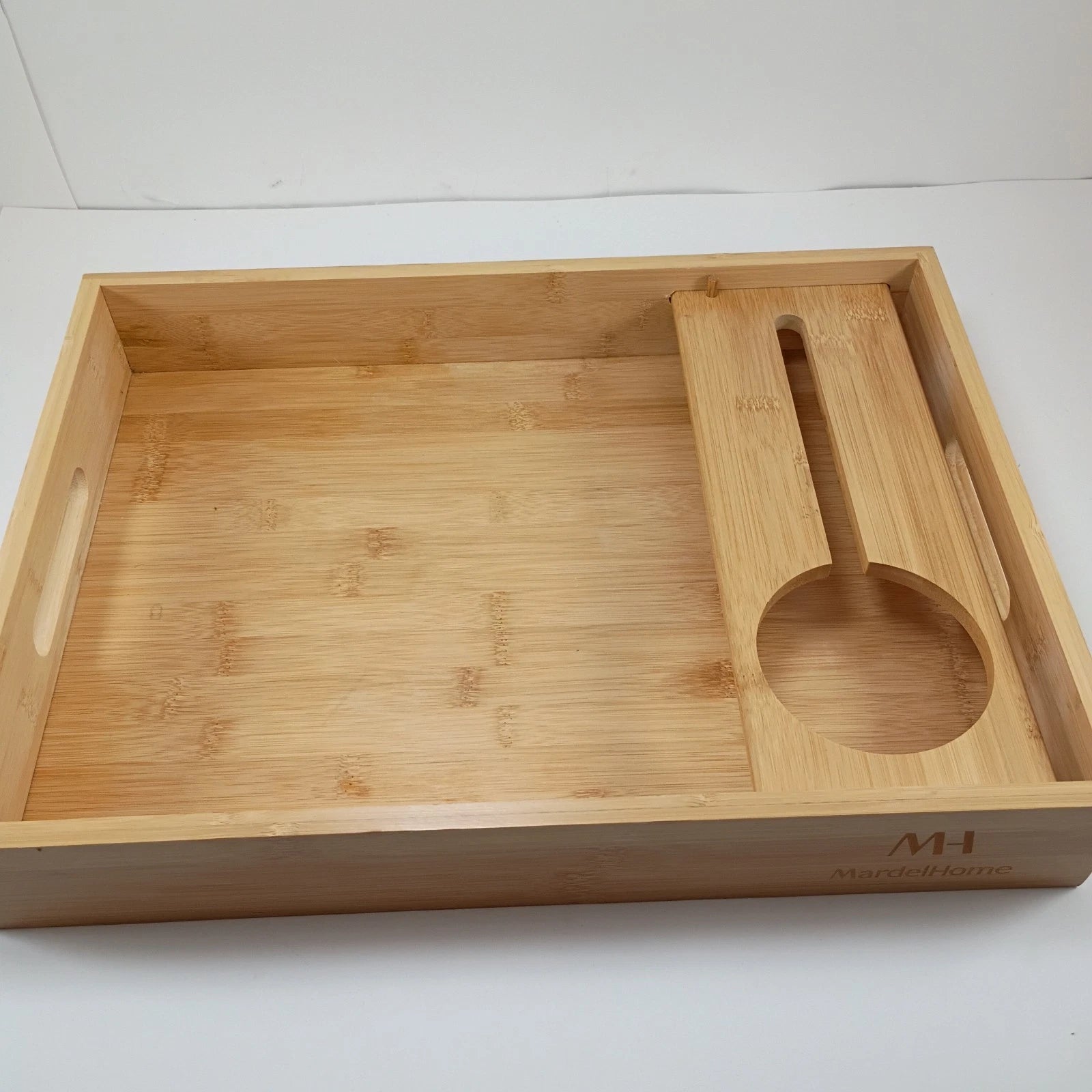 Mardelhome Bamboo Serving Tray 12 x 16 Rectangular Bed Breakfast Food Platter