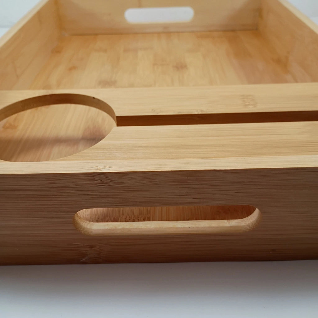Mardelhome Bamboo Serving Tray 12 x 16 Rectangular Bed Breakfast Food Platter